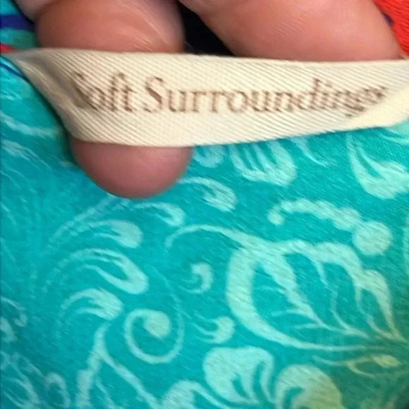 Women's Pre-won Soft Surroundings 100% Viscose colorful floral size lg vintage - Picture 2 of 8